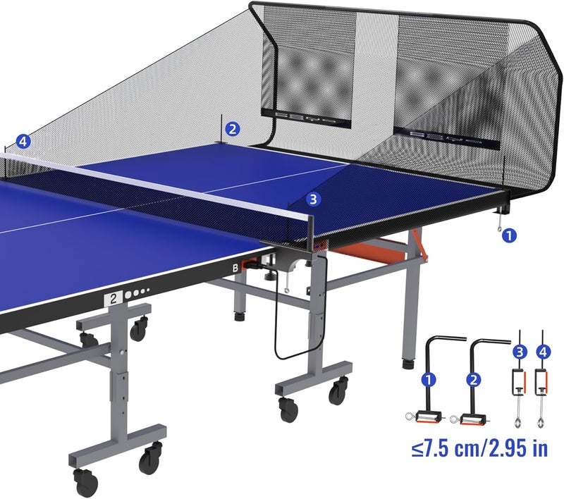 pongbot Table Tennis Ball Catch Net, Ping-Pong Ball Recycling Net, Durable Ball Collector for Solo Training, for Tables with Sides Under 3 Inches - Image 2